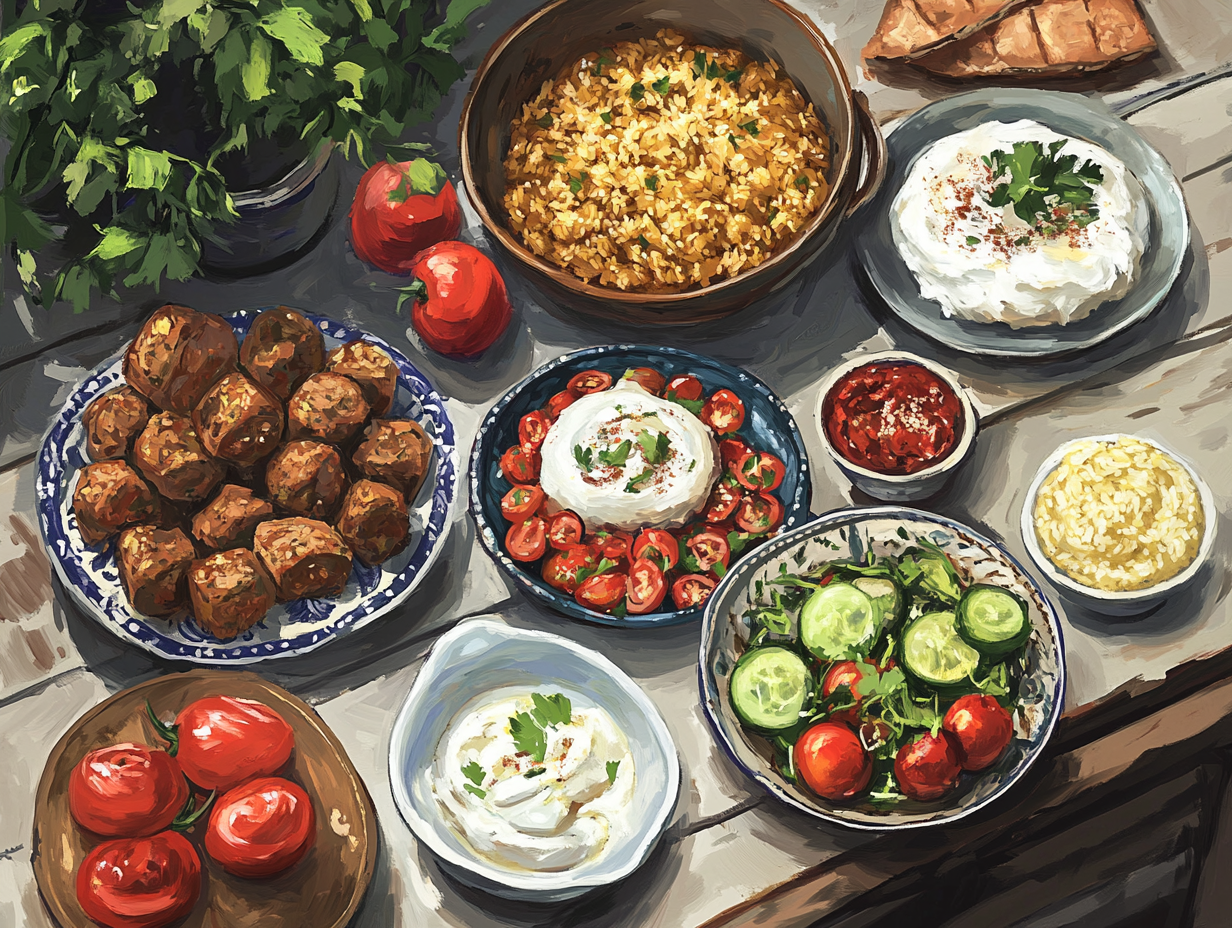 A spread of delicious dishes on a table